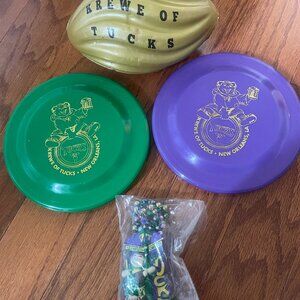 Mardi Gras Krewe Of Tucks Parade Throws LOT OF 4 Medallion, Football, Mini Frisb